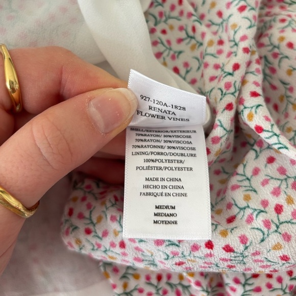 Rails Renata Flower Vines Floral Summer Midi Dress Size Medium - Picture 11 of 11